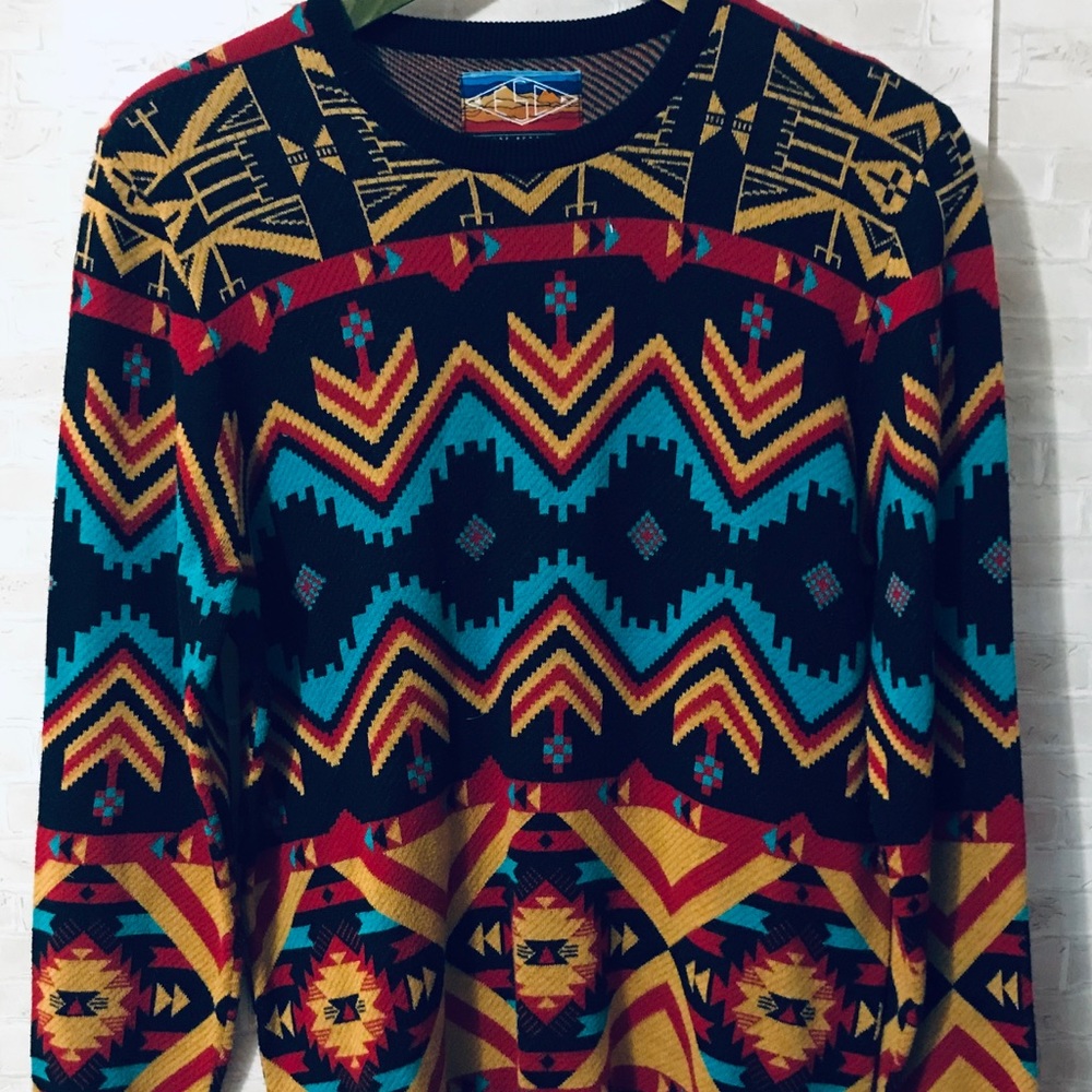 Emprye Surplus Co. multi colored sweater Medium abstract